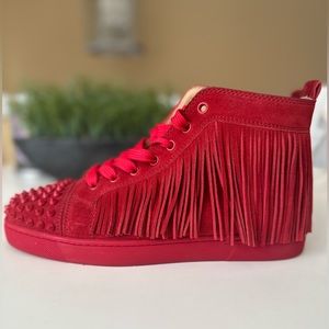 Christian Louboutin Coachelito Spikes Flat Rougissime Crosta Size 41